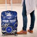 Personalized North Melbourne Kangaroos Luggage Cover Aboriginal Dot Painting Graffiti Style