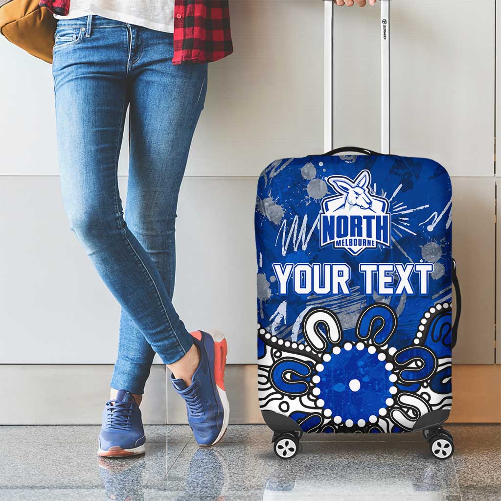 Personalized North Melbourne Kangaroos Luggage Cover Aboriginal Dot Painting Graffiti Style