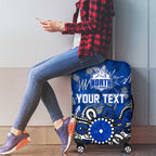 Personalized North Melbourne Kangaroos Luggage Cover Aboriginal Dot Painting Graffiti Style