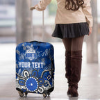 Personalized North Melbourne Kangaroos Luggage Cover Aboriginal Dot Painting Graffiti Style