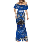 Personalized North Melbourne Kangaroos Mermaid Dress Aboriginal Dot Painting Graffiti Style