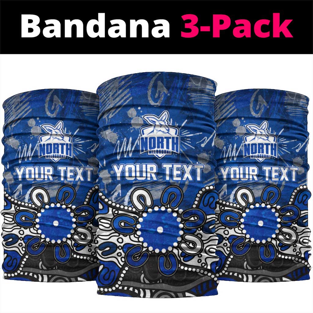 Personalized North Melbourne Kangaroos Neck Gaiter Aboriginal Dot Painting Graffiti Style
