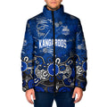 Personalized North Melbourne Kangaroos Padded Jacket Aboriginal Dot Painting Graffiti Style