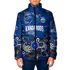 Personalized North Melbourne Kangaroos Padded Jacket Aboriginal Dot Painting Graffiti Style