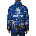 Personalized North Melbourne Kangaroos Padded Jacket Aboriginal Dot Painting Graffiti Style