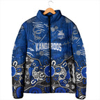 Personalized North Melbourne Kangaroos Padded Jacket Aboriginal Dot Painting Graffiti Style