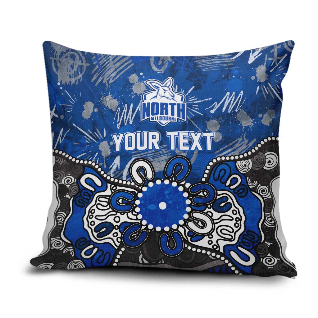 Personalized North Melbourne Kangaroos Pillow Cover Aboriginal Dot Painting Graffiti Style