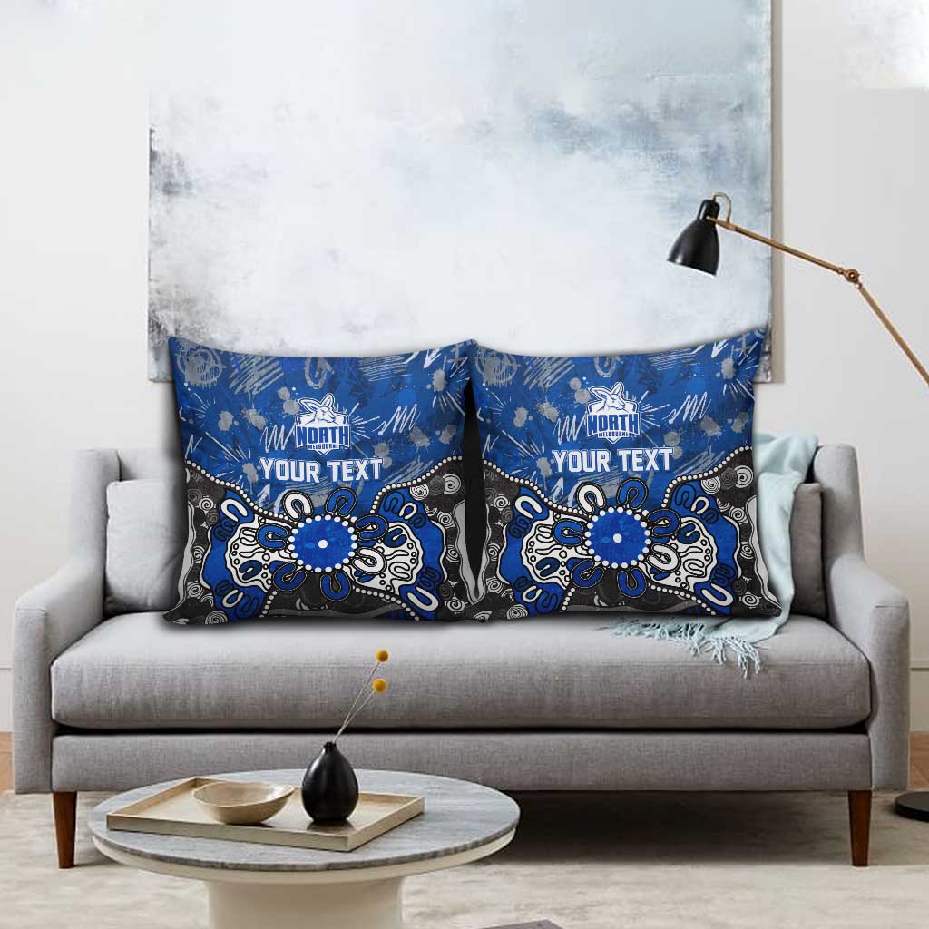 Personalized North Melbourne Kangaroos Pillow Cover Aboriginal Dot Painting Graffiti Style