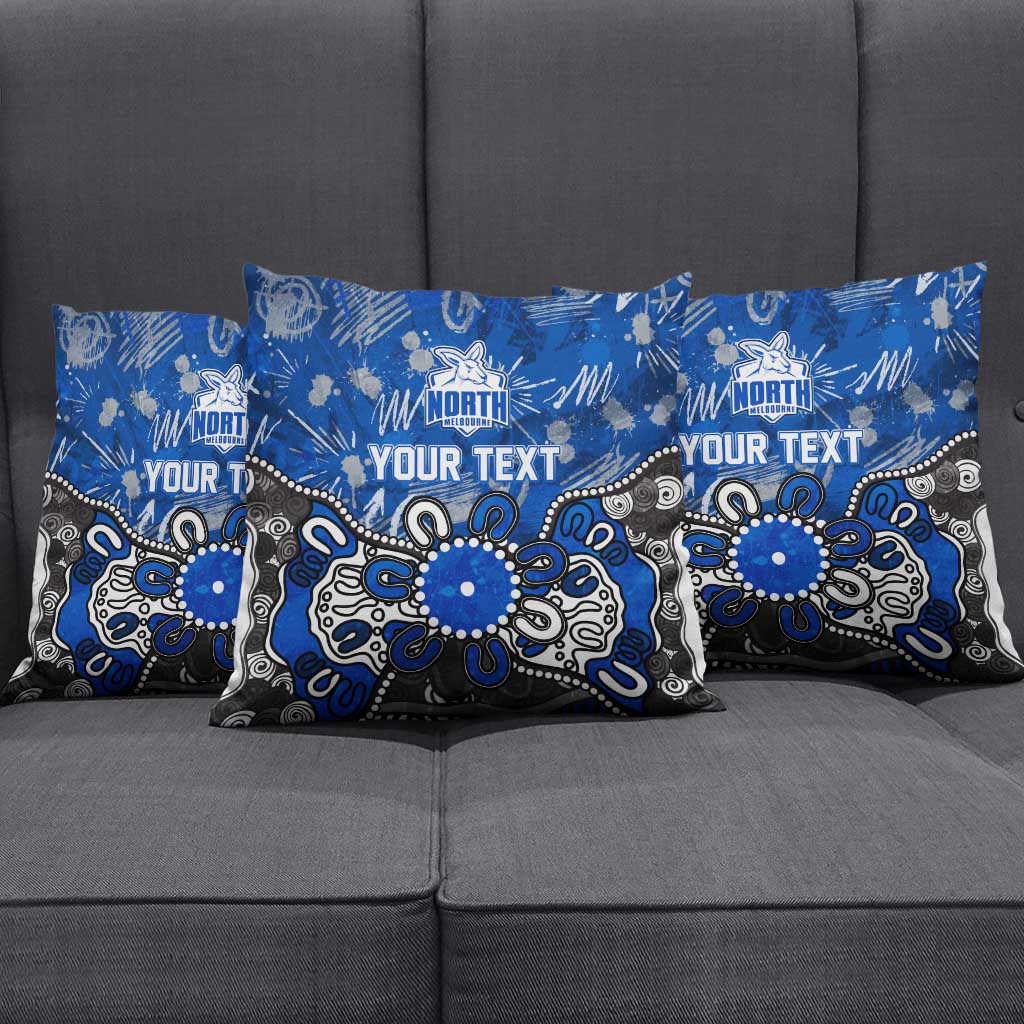 Personalized North Melbourne Kangaroos Pillow Cover Aboriginal Dot Painting Graffiti Style