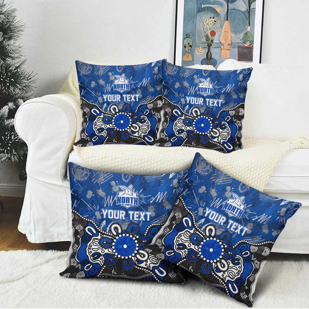 Personalized North Melbourne Kangaroos Pillow Cover Aboriginal Dot Painting Graffiti Style