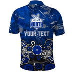 Personalized North Melbourne Kangaroos Polo Shirt Aboriginal Dot Painting Graffiti Style