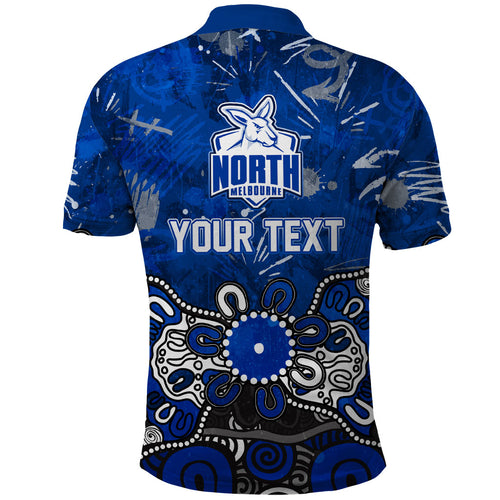 Personalized North Melbourne Kangaroos Polo Shirt Aboriginal Dot Painting Graffiti Style