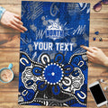 Personalized North Melbourne Kangaroos Puzzle Aboriginal Dot Painting Graffiti Style