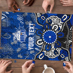 Personalized North Melbourne Kangaroos Puzzle Aboriginal Dot Painting Graffiti Style