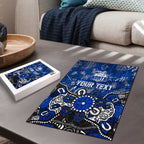 Personalized North Melbourne Kangaroos Puzzle Aboriginal Dot Painting Graffiti Style