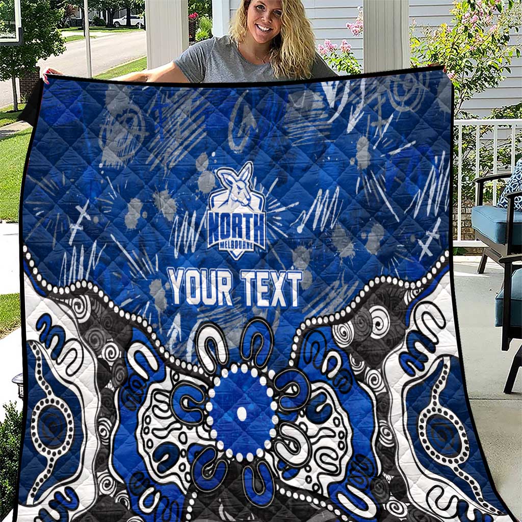 Personalized North Melbourne Kangaroos Quilt Aboriginal Dot Painting Graffiti Style