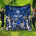 Personalized North Melbourne Kangaroos Quilt Aboriginal Dot Painting Graffiti Style