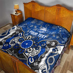 Personalized North Melbourne Kangaroos Quilt Aboriginal Dot Painting Graffiti Style