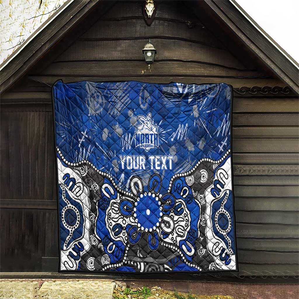 Personalized North Melbourne Kangaroos Quilt Aboriginal Dot Painting Graffiti Style