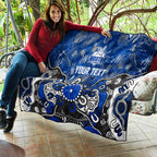 Personalized North Melbourne Kangaroos Quilt Aboriginal Dot Painting Graffiti Style