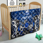 Personalized North Melbourne Kangaroos Quilt Aboriginal Dot Painting Graffiti Style