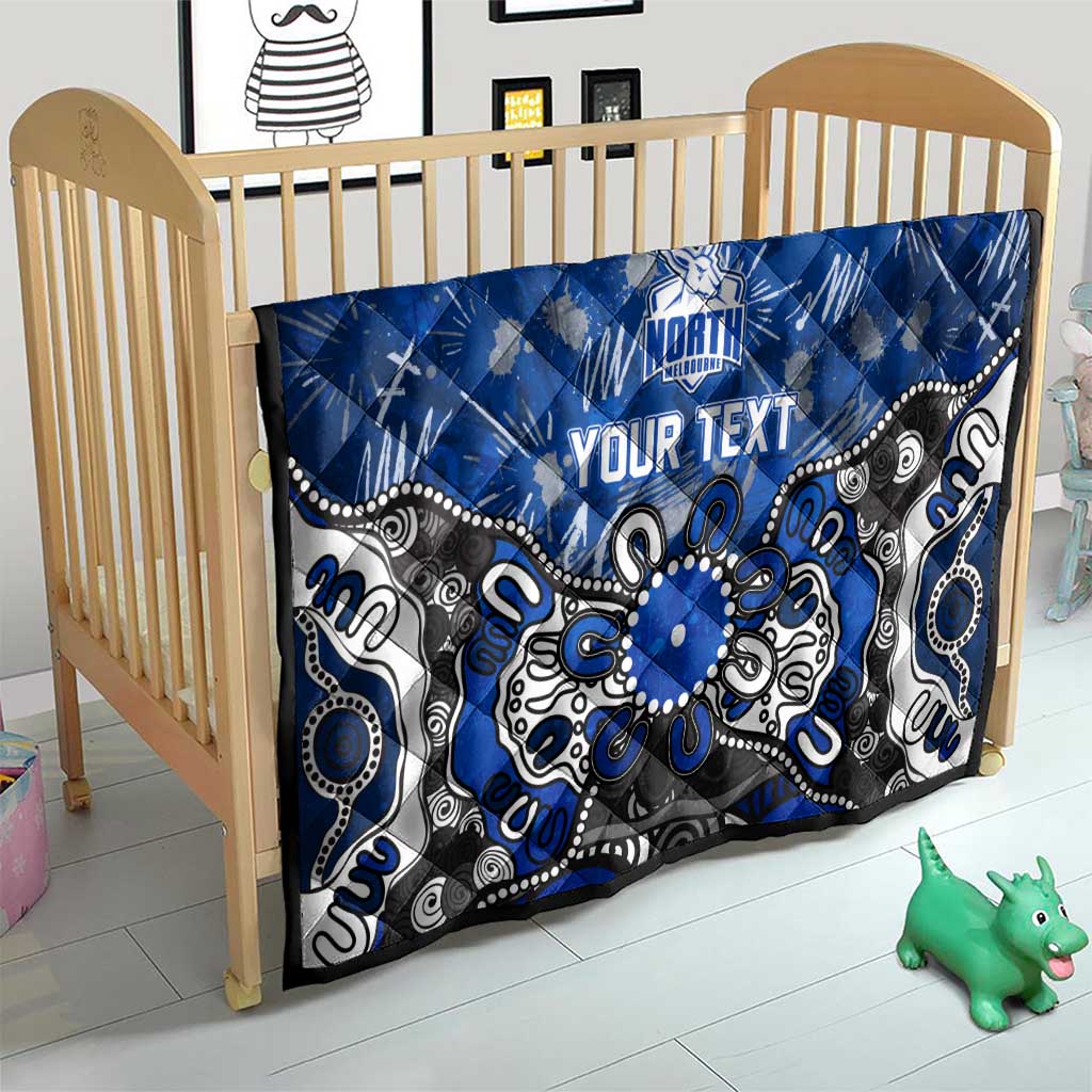 Personalized North Melbourne Kangaroos Quilt Aboriginal Dot Painting Graffiti Style