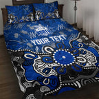 Personalized North Melbourne Kangaroos Quilt Bed Set Aboriginal Dot Painting Graffiti Style