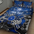 Personalized North Melbourne Kangaroos Quilt Bed Set Aboriginal Dot Painting Graffiti Style