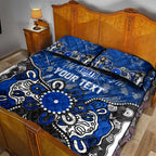 Personalized North Melbourne Kangaroos Quilt Bed Set Aboriginal Dot Painting Graffiti Style