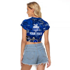 Personalized North Melbourne Kangaroos Raglan Cropped T Shirt Aboriginal Dot Painting Graffiti Style