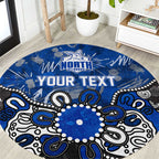 Personalized North Melbourne Kangaroos Round Carpet Aboriginal Dot Painting Graffiti Style