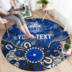 Personalized North Melbourne Kangaroos Round Carpet Aboriginal Dot Painting Graffiti Style