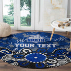 Personalized North Melbourne Kangaroos Round Carpet Aboriginal Dot Painting Graffiti Style