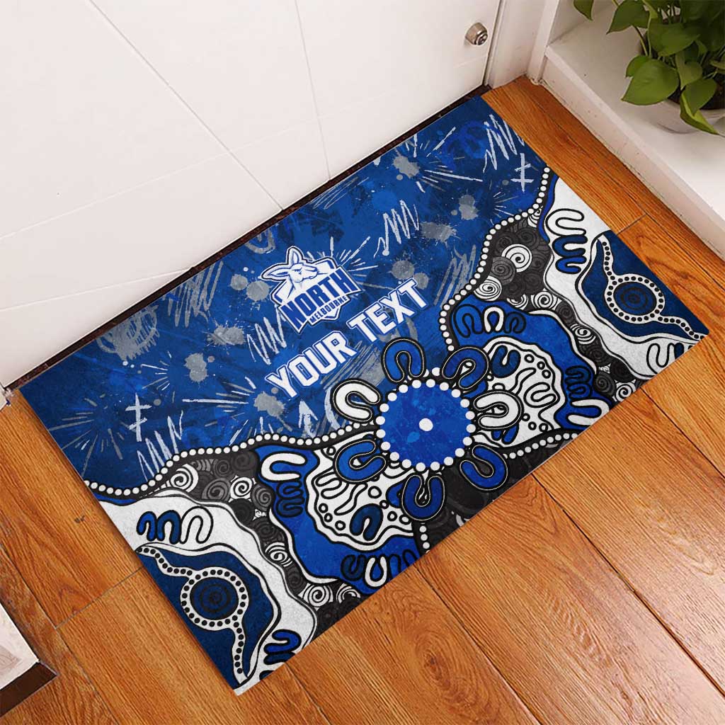 Personalized North Melbourne Kangaroos Rubber Doormat Aboriginal Dot Painting Graffiti Style