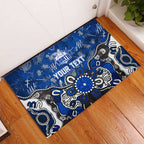 Personalized North Melbourne Kangaroos Rubber Doormat Aboriginal Dot Painting Graffiti Style