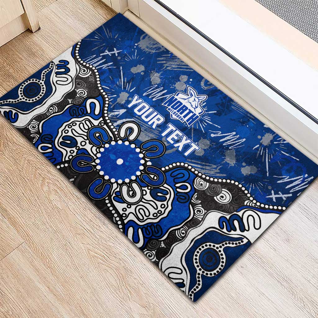 Personalized North Melbourne Kangaroos Rubber Doormat Aboriginal Dot Painting Graffiti Style