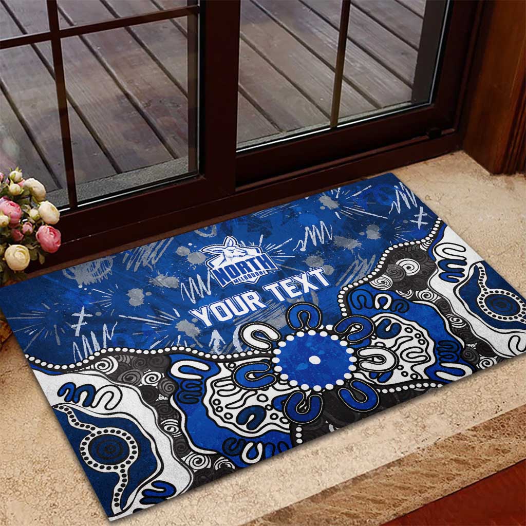 Personalized North Melbourne Kangaroos Rubber Doormat Aboriginal Dot Painting Graffiti Style