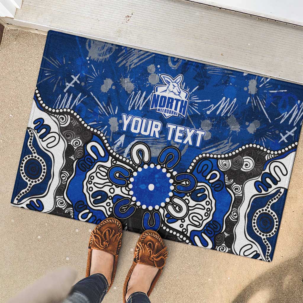 Personalized North Melbourne Kangaroos Rubber Doormat Aboriginal Dot Painting Graffiti Style