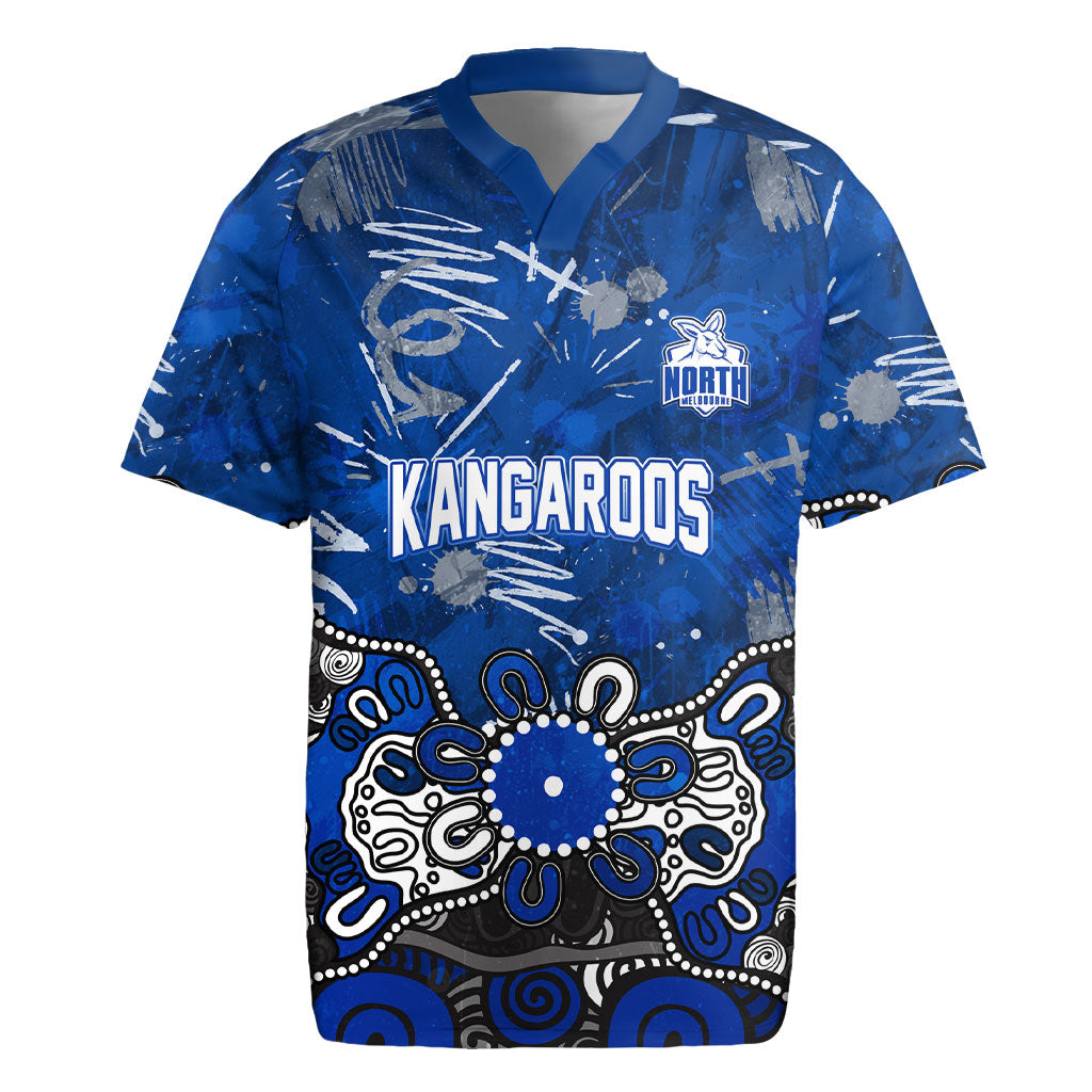 Personalized North Melbourne Kangaroos Rugby Jersey Aboriginal Dot Painting Graffiti Style