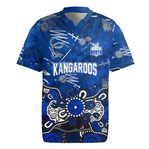 Personalized North Melbourne Kangaroos Rugby Jersey Aboriginal Dot Painting Graffiti Style