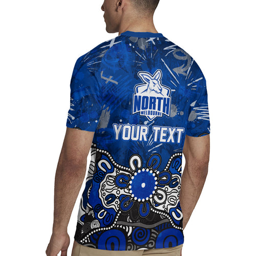 Personalized North Melbourne Kangaroos Rugby Jersey Aboriginal Dot Painting Graffiti Style