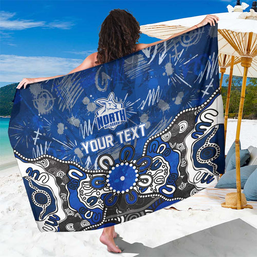 Personalized North Melbourne Kangaroos Sarong Aboriginal Dot Painting Graffiti Style