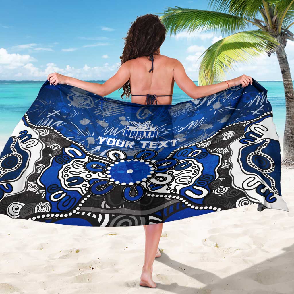 Personalized North Melbourne Kangaroos Sarong Aboriginal Dot Painting Graffiti Style