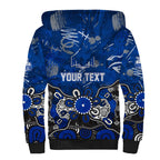Personalized North Melbourne Kangaroos Sherpa Hoodie Aboriginal Dot Painting Graffiti Style