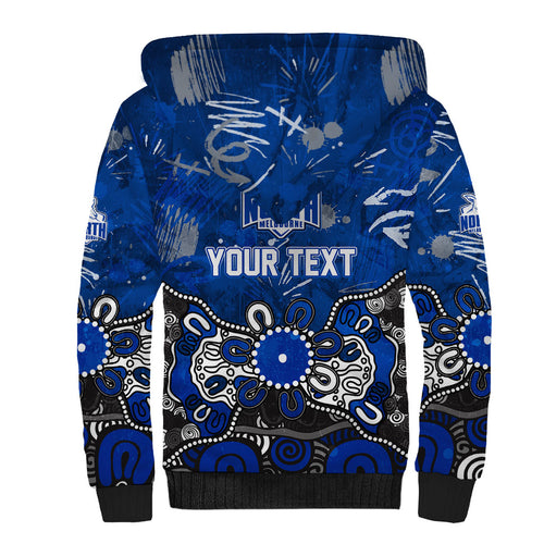 Personalized North Melbourne Kangaroos Sherpa Hoodie Aboriginal Dot Painting Graffiti Style