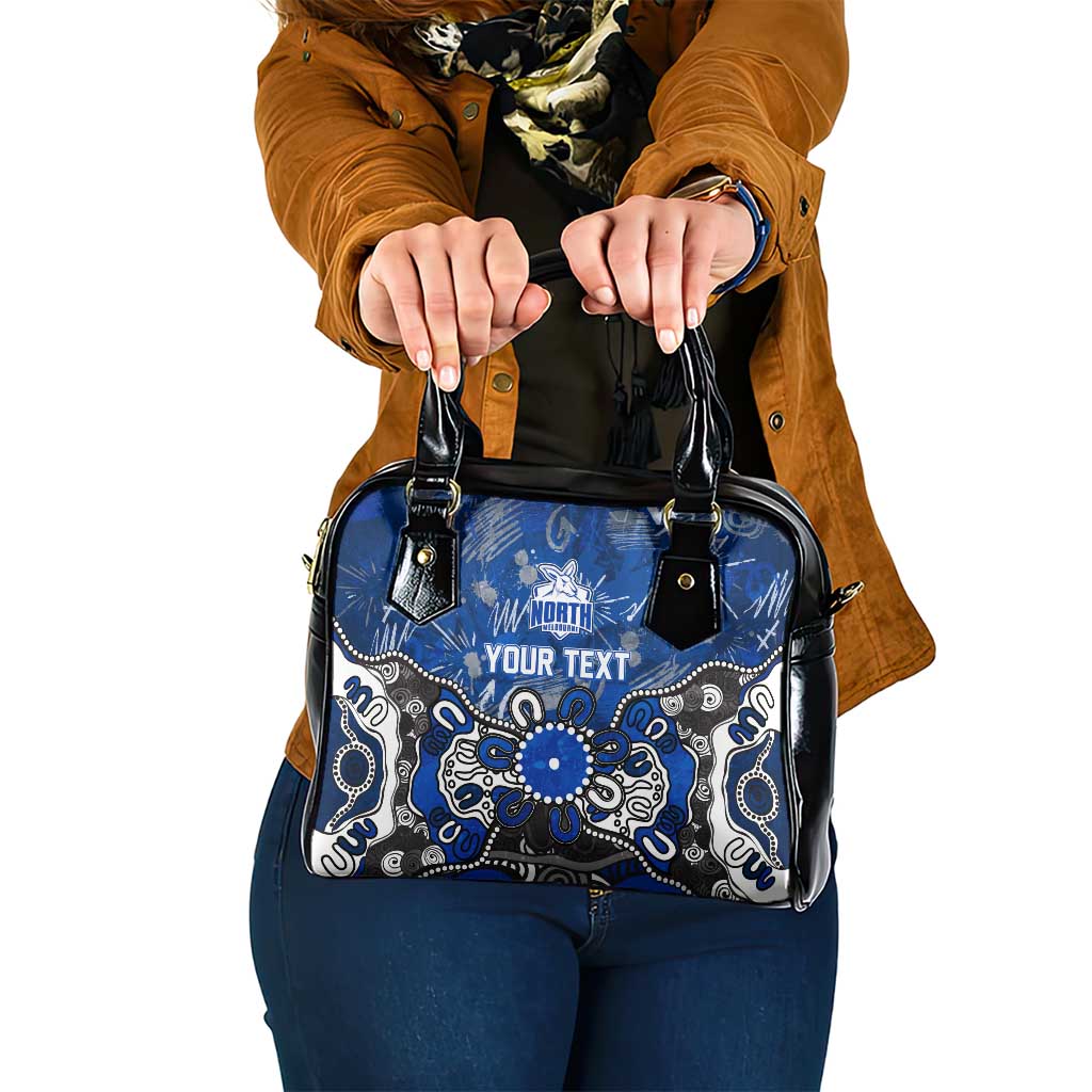 Personalized North Melbourne Kangaroos Shoulder Handbag Aboriginal Dot Painting Graffiti Style