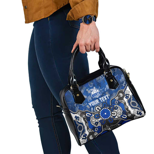 Personalized North Melbourne Kangaroos Shoulder Handbag Aboriginal Dot Painting Graffiti Style