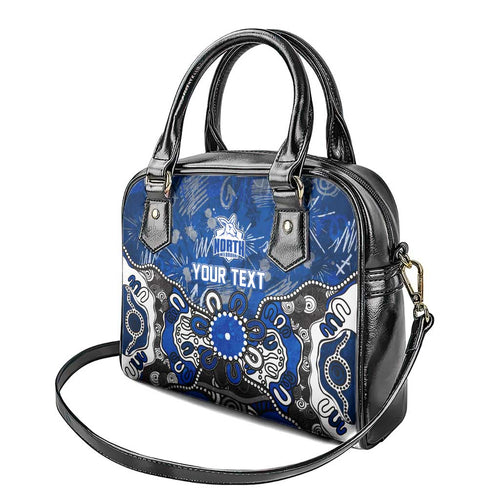 Personalized North Melbourne Kangaroos Shoulder Handbag Aboriginal Dot Painting Graffiti Style