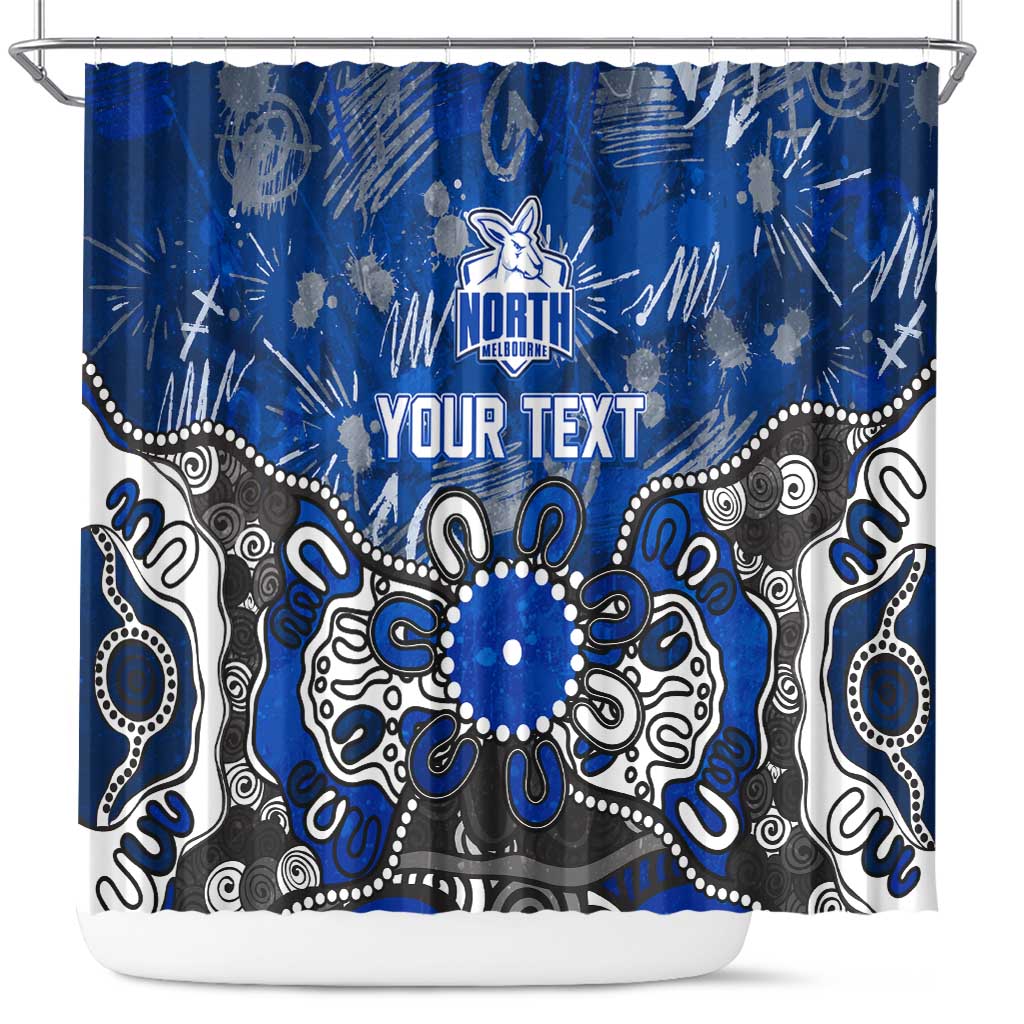 Personalized North Melbourne Kangaroos Shower Curtain Aboriginal Dot Painting Graffiti Style