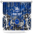 Personalized North Melbourne Kangaroos Shower Curtain Aboriginal Dot Painting Graffiti Style